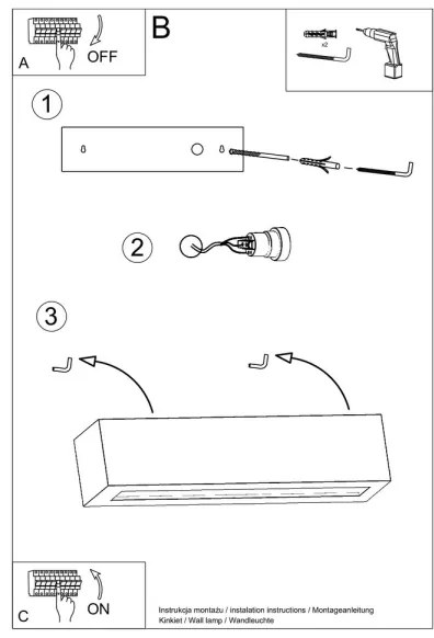 Aplică perete VEGA 1xE27/60W/230V alb
