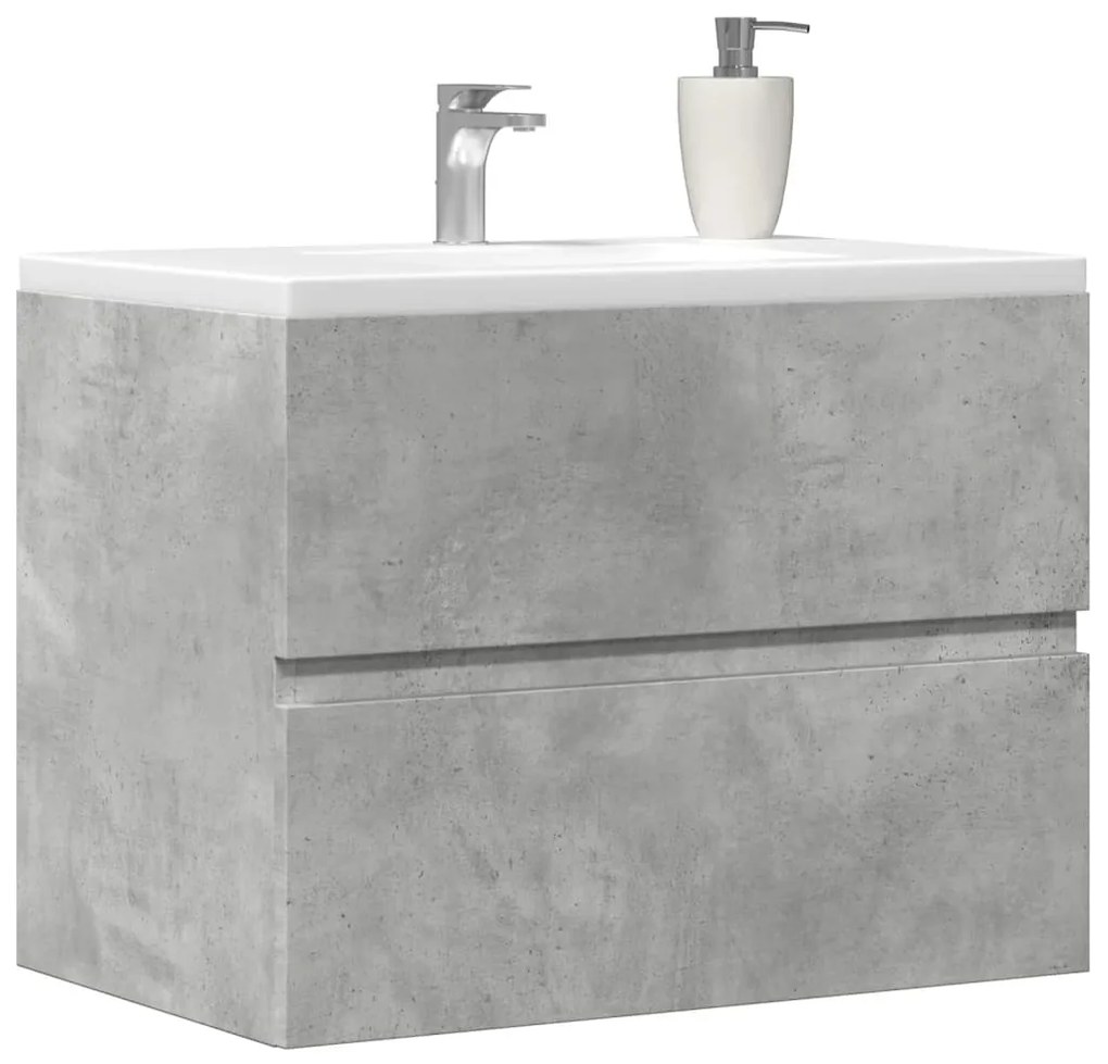 vidaXL Dulap pentru baie, gri beton, 60x38,5x45 cm, lemn prelucrat