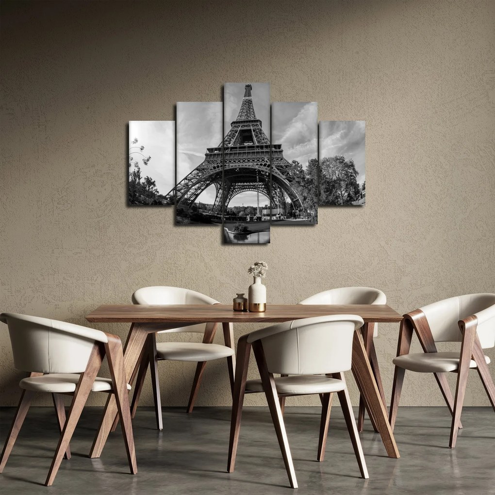 Tablou - Turnul Eiffel, alb-negru (150x105 cm)