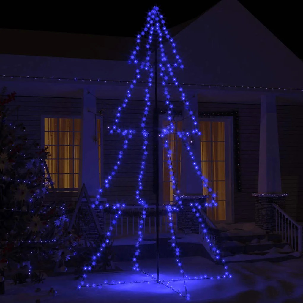 vidaXL Brad Crăciun conic 360 LED-uri, 143x250 cm, interior &amp; exterior