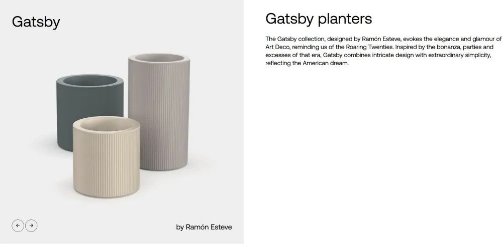 Ghiveci plante design decorativ modern exterior / interior GATSBY 60x60cm