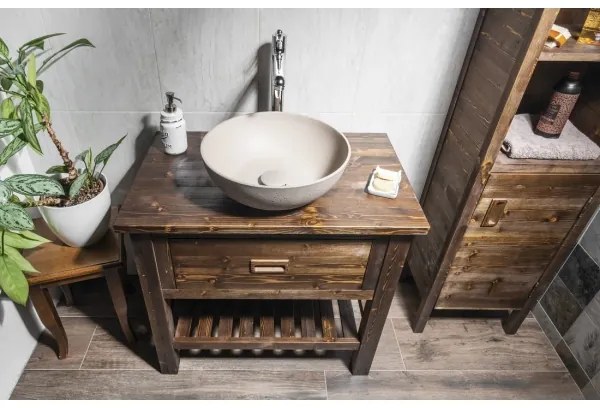 Sapho - Lavoar pentru blat FORMIGO Ø 39 cm beton/nisip