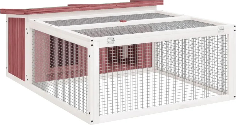 vidaXL Cușcă de iepuri, cafeniu, 117,5x97x47,5cm, lemn masiv de pin