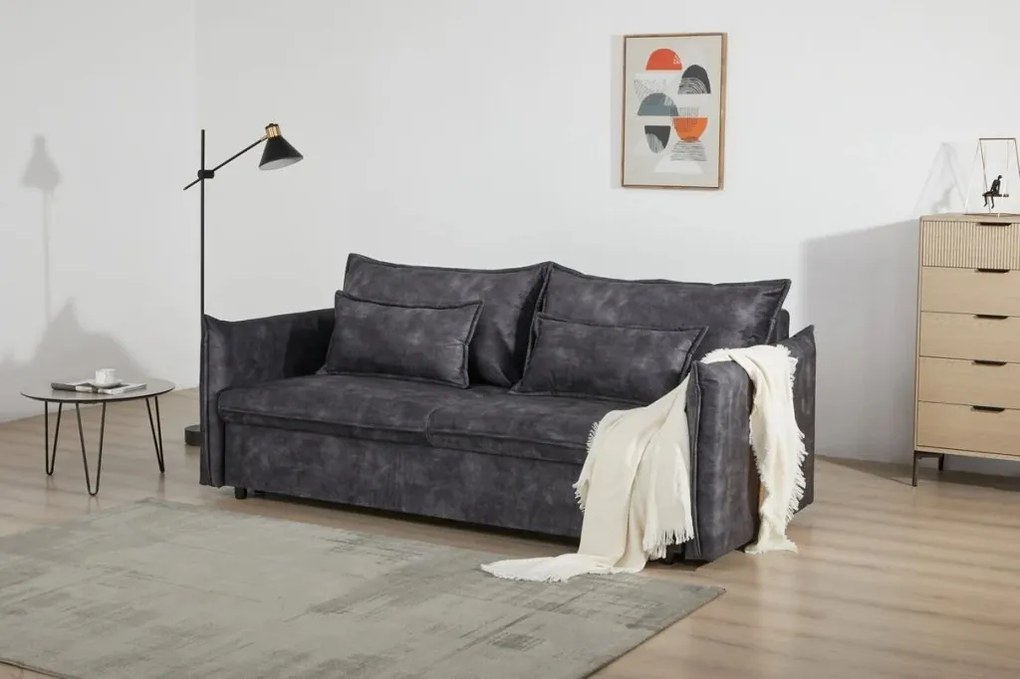 Canapea extensibila, Catifea Gri APARTMENT 215cm