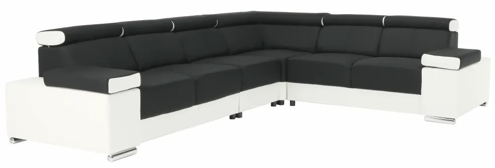 Colţar universal , alb/negru, MARBELA 2+3