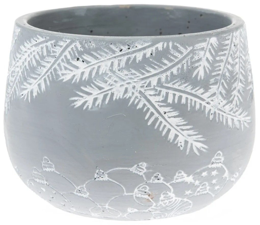 Mască de ghiveci din beton Winter pot, 15,5 x11 cm