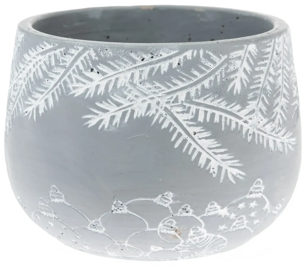 Mască de ghiveci din beton Winter pot, 15,5 x11 cm