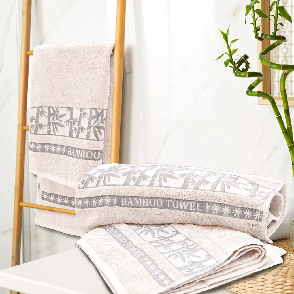 Prosop bambus BAMBOO 50x90 cm crem, 70% fibra de bambus | 30% bumbac | BIANO