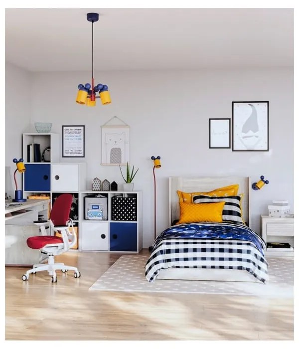 Lustră pentru copii albastră cu abajur din metal Mouse – GTV