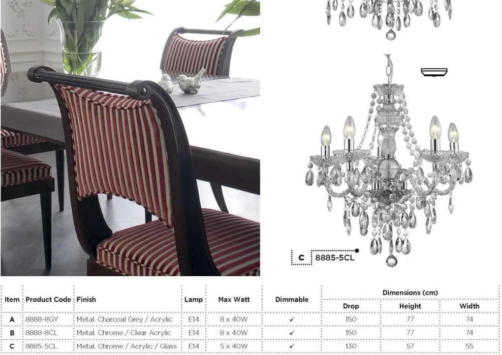 Candelabru stil clasic Marie Therese 5L 8885-5CL SRT
