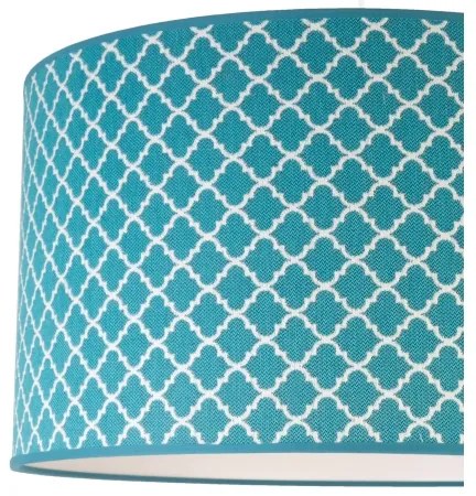 Lustră pe cablu Duolla MAROKO 1xE27/40W/230V d. 45 cm turcoaz/alb