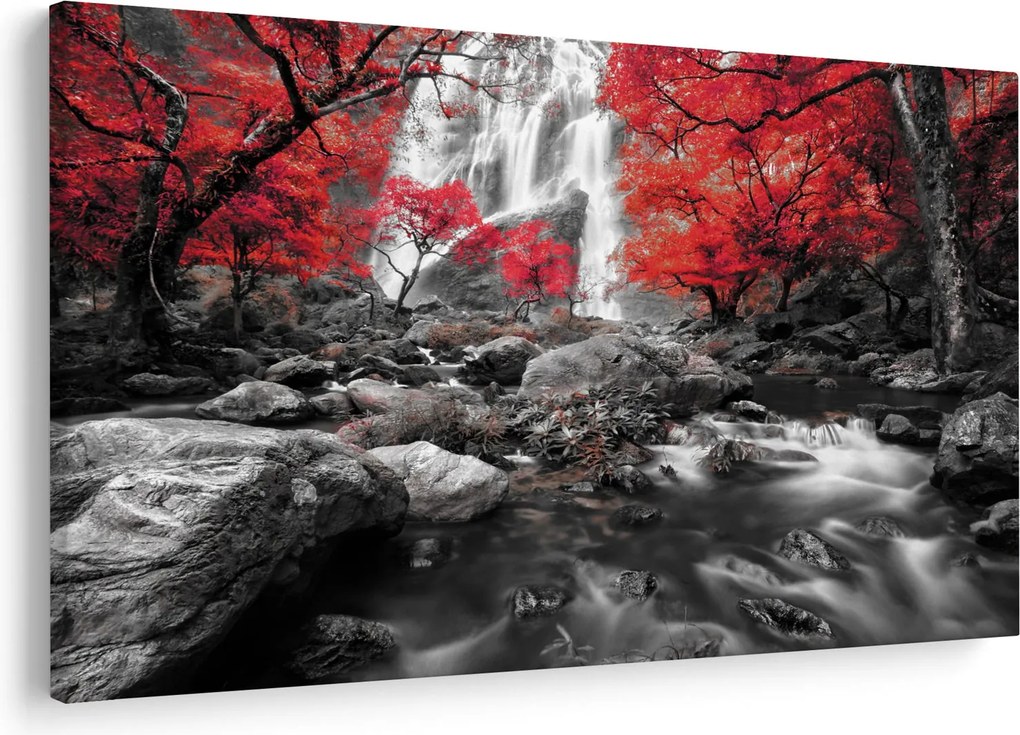 Tablou - Cascade în peisajul de toamnă (90x60 cm)