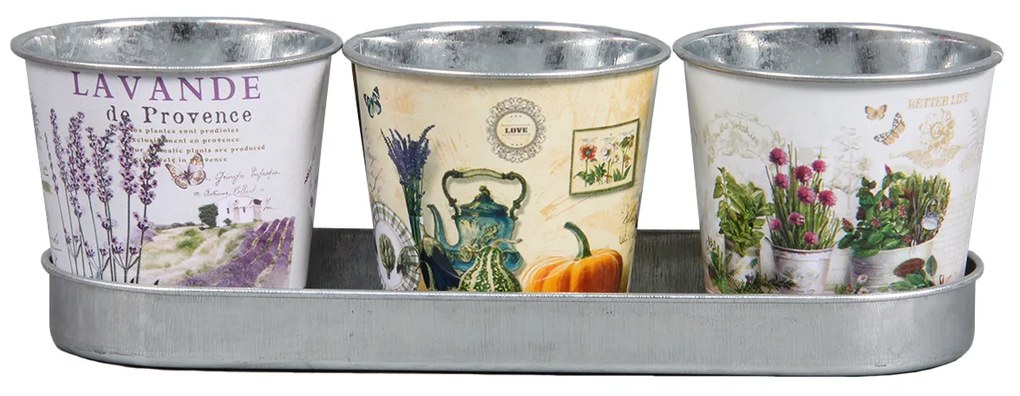 Set recipiente ghiveci Lavande, Home, Kitchen, 3 buc.