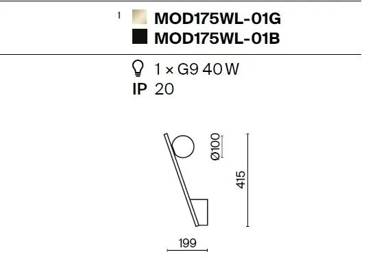 Aplica de perete design modern minimalist Kazimir auriu/alb