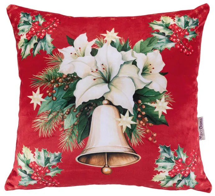 Set de 3 fețe pernuțe RED POINSETTIA 45 x 45 cm