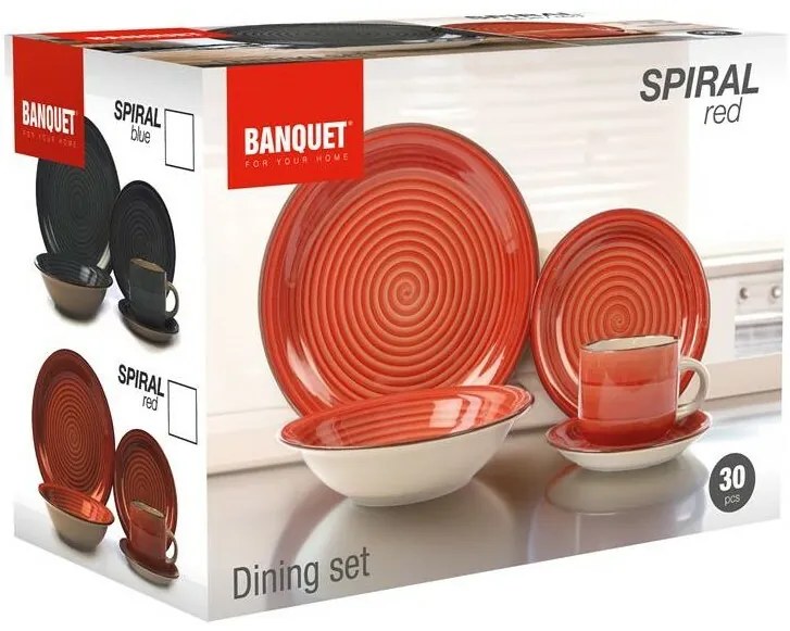 Set de masă Banquet Spiral Red 30 de piese
