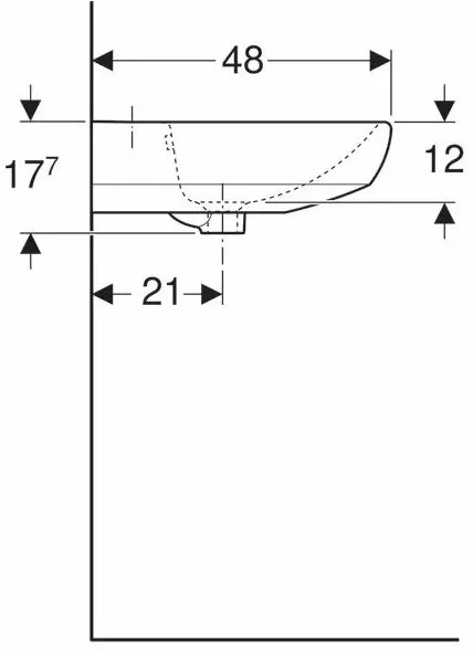 Lavoar suspendat Geberit Selnova 60 cm cu orificiu baterie