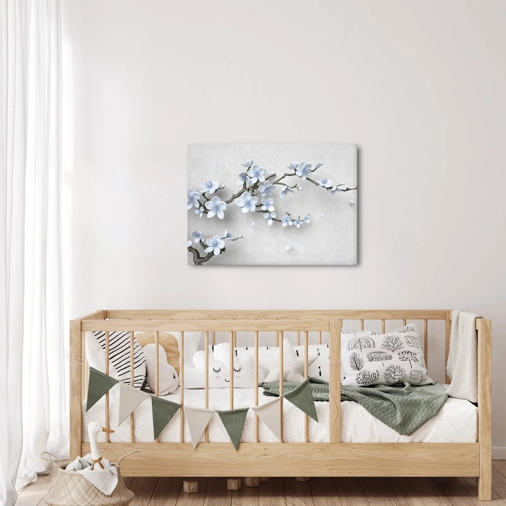 Tablou cu flori albastre (70x50 cm)