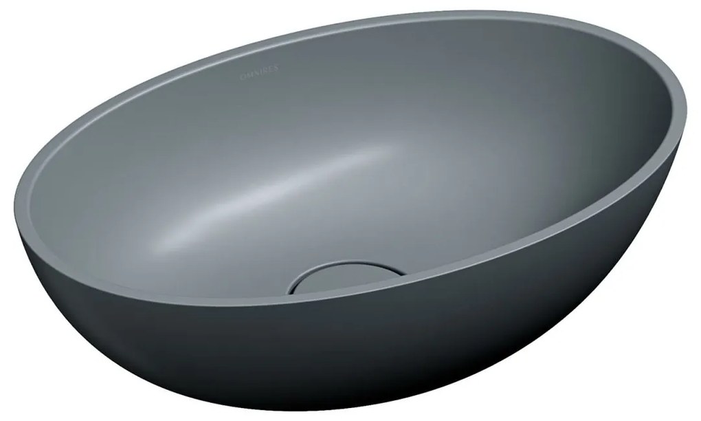 Omnires Shell M+ lavoar 50x32 cm ovale de blat gri piatra SHELL500UNAG