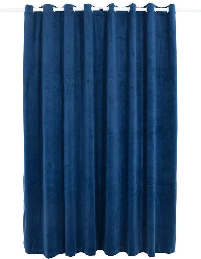 vidaXL Draperie opacă albastru închis 290x245cm catifea inele metalice