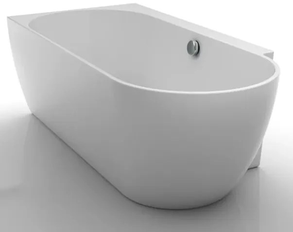 Cada freestanding Kreiner Ceylon 166x80 cm finisaj alb stanga lipita de perete BTW