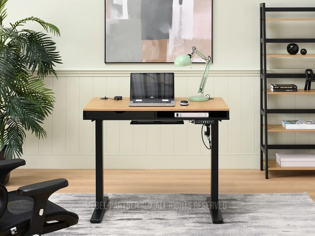 Masă PC Osto 100 (stejar negru + negru). Promo -7%. 1109819