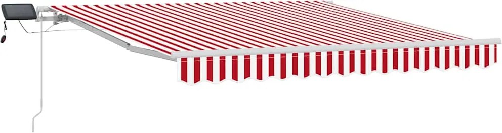 vidaXL Cortina Retractabilă Manual Roșu și Alb 350 x 250 cm