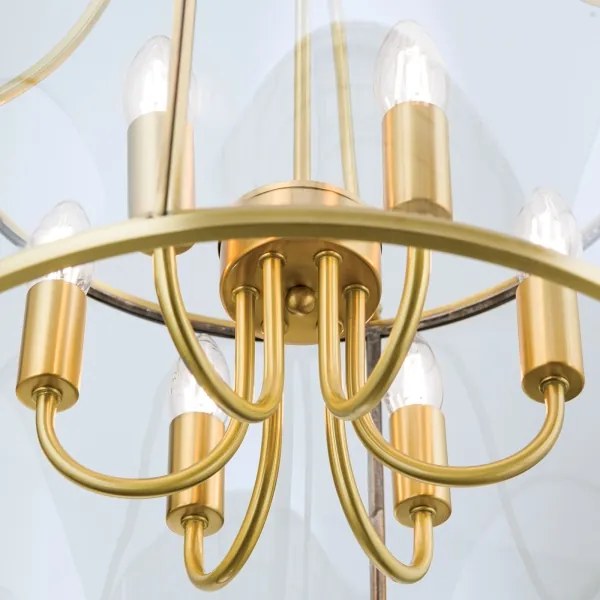 Orion - Candelabru BRUNO cu lanț, 6xE14/40W/230V, diam. 43 cm, auriu