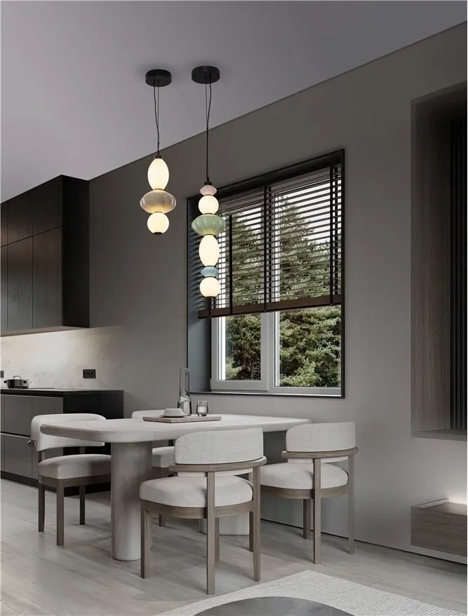 Pendul LED decorativ ceramic Verde, Albastru, Alb, Roz, ONETA