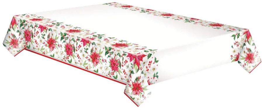 Crăciun Poinsettia fata de masă de hârtie 120x180 cm