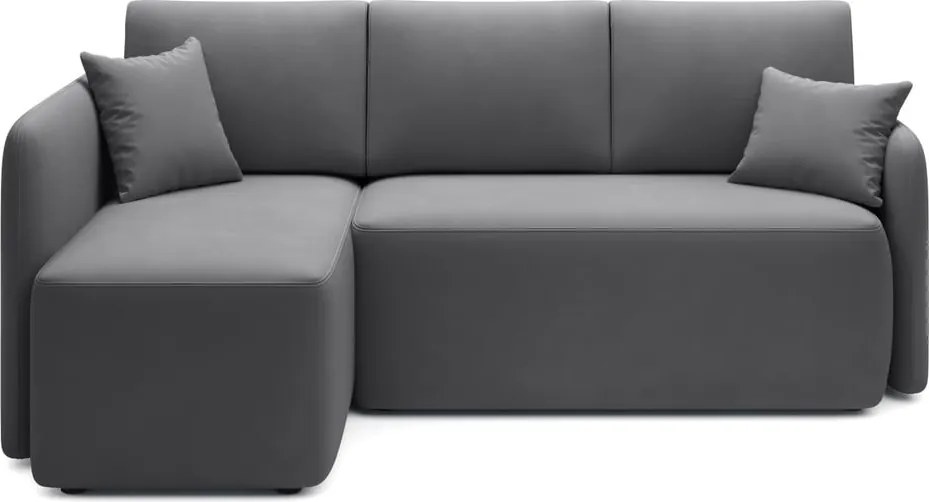 Colțar taupe extensibil/cu spațiu de depozitare cu tapițerie din catifea (cu colț pe partea stângă/cu șezlong) Hadson – ELTAP