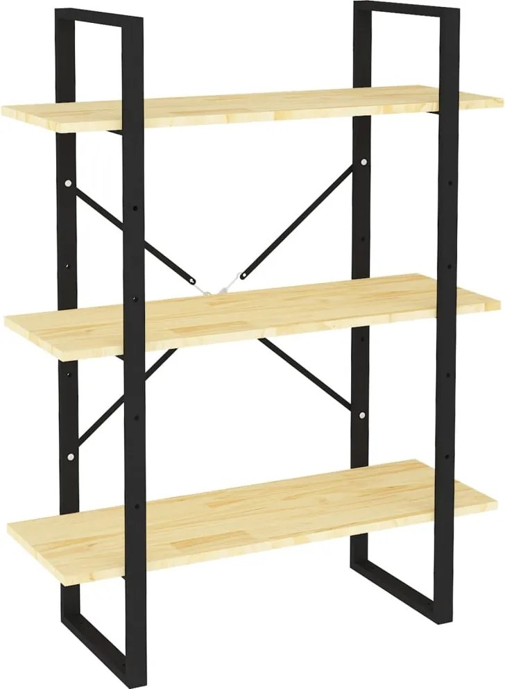 vidaXL Bibliotecă cu 3 rafturi, 80x30x105 cm, lemn masiv de pin