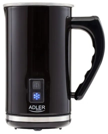 Aparat pentru spumat lapte Adler AD 4478, 500W, 240 ml, Acoperire antiaderenta, Protectie STRIX, Otel negru