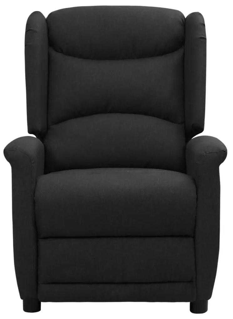 338866 vidaXL Fotoliu rabatabil, negru, material textil