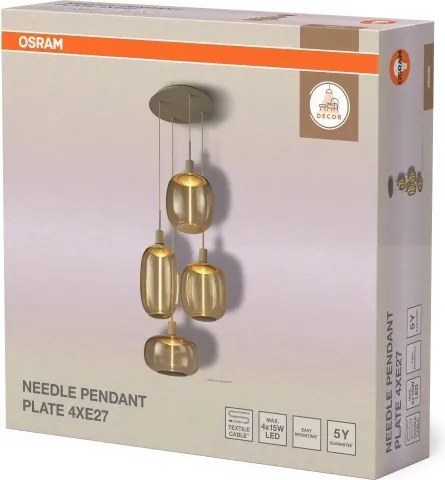 Osram - Cablu de alimentare NEEDLE PENDANT, 4xE27/25W/230V, bej