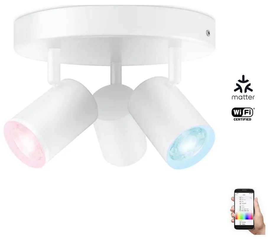 WiZ LED RGBW spot reglabil IMAGEO 3xGU10/4,9W/230V alb Wi-Fi