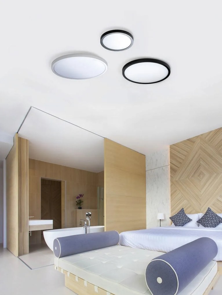 Plafoniera LED design slim MALTA R 40 3000K neagra