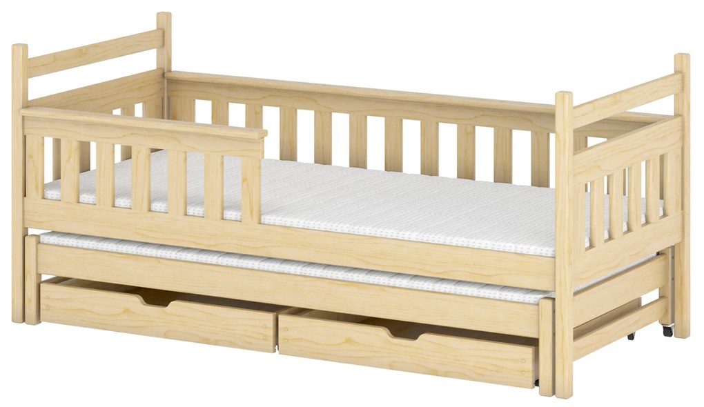 Zondo Pat pentru copii 90 x 190 cm DORIA (cu somieră și sp. depozitare) (Pin). 1013072