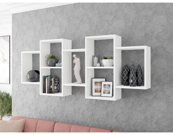 Etajeră de perete TRIO 65x161 cm alb