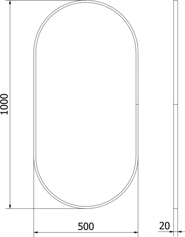 Mexen Loft oglindă ovală de baie 100 x 50 cm, ramă aurie - 9851-100-050-000-50