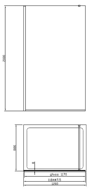 Paravan dus sticla securizata easy clean walk-in 120x200 cm, auriu periat, Mediterraneo Foxy 1200x2000 mm