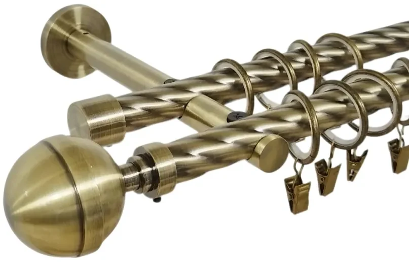 Galerie dubla twist prindere perete picior universal kula lux 19/19 aur antic