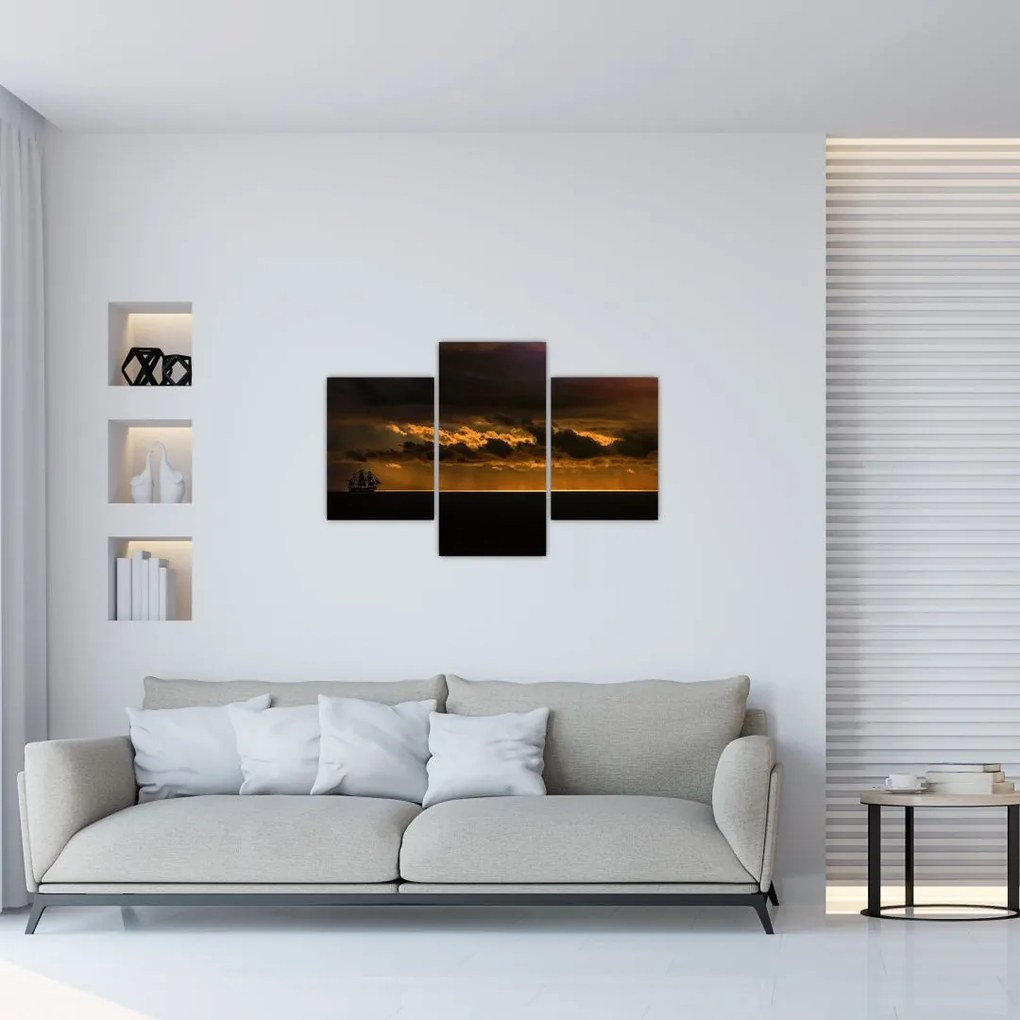 Tablou unei vele în apus de soare (90x60 cm)