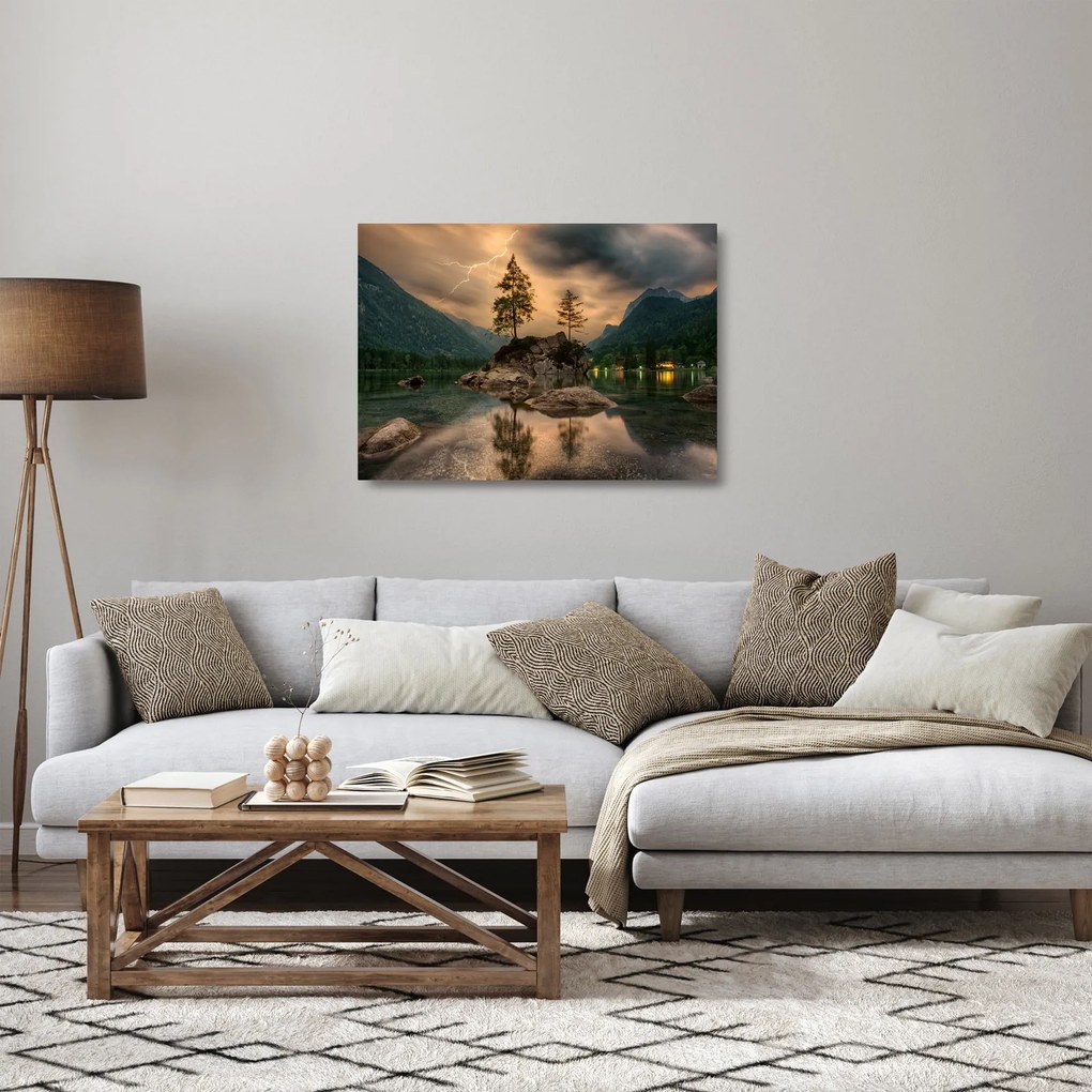 Tablou pe sticlă frumos cu peisaj (70x50 cm)
