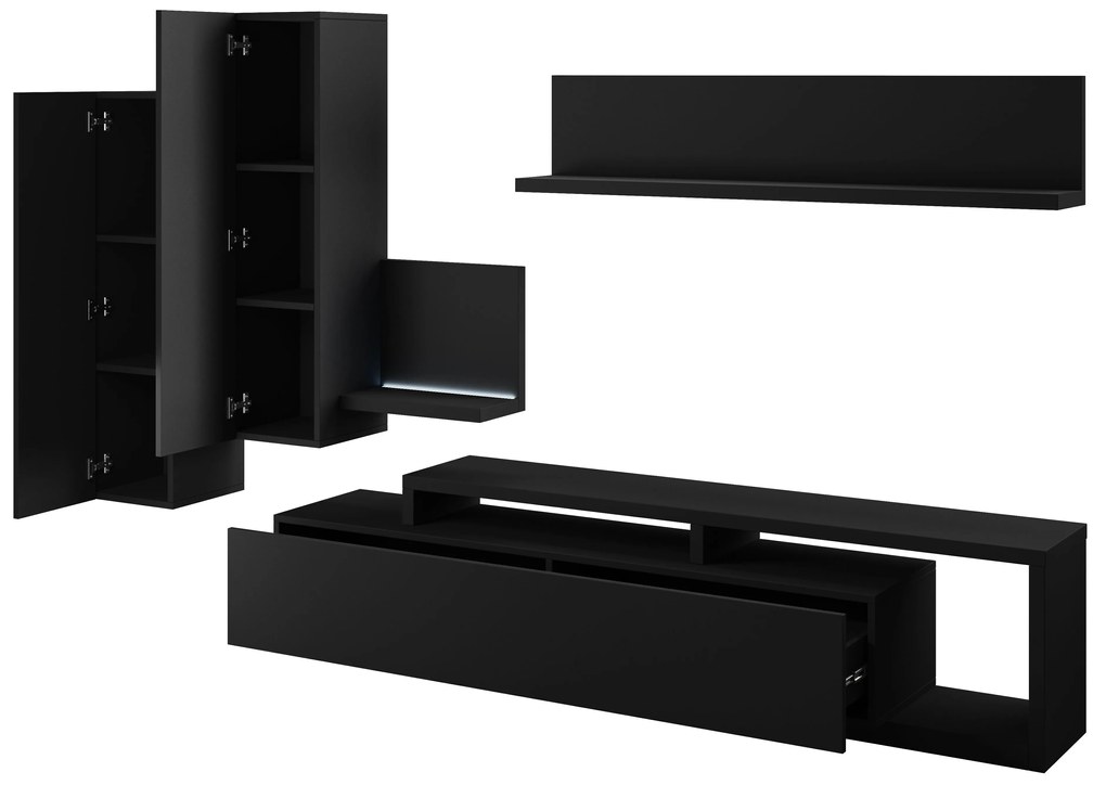 Mobilier living Bilsby Typ 09 (negru + negru mat). 1030549