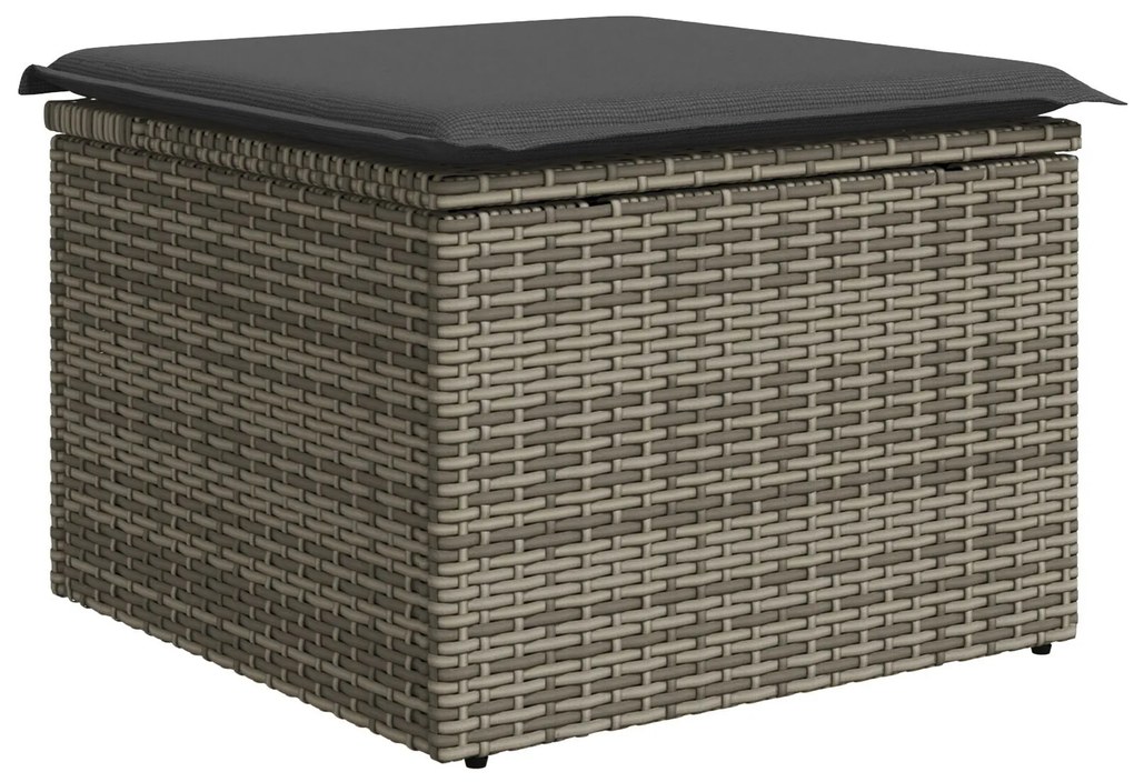 vidaXL Set de canapele pentru grădină cu pernă 8 pcs Gri Rattan poli