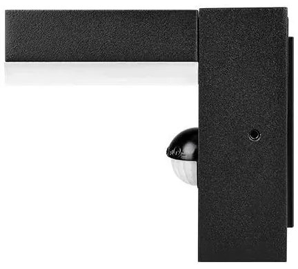 Aplica LED de exterior cu senzor, 9W, 230V, 4000K, IP44, neagră