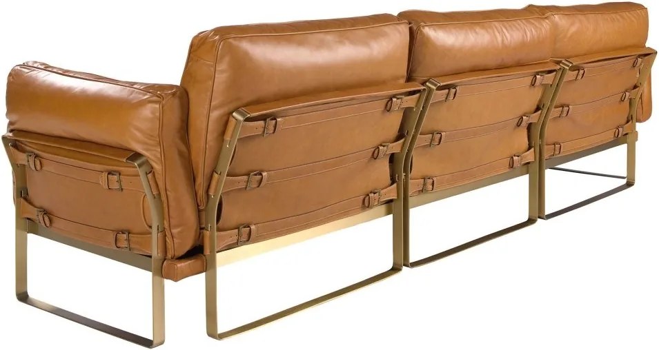 Coltar LUX design italian cu sezlong stanga Cowhide camel