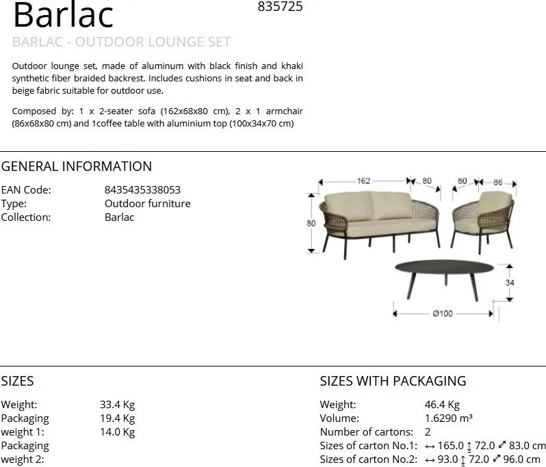 Set de 4 piese pentru exterior Barlac