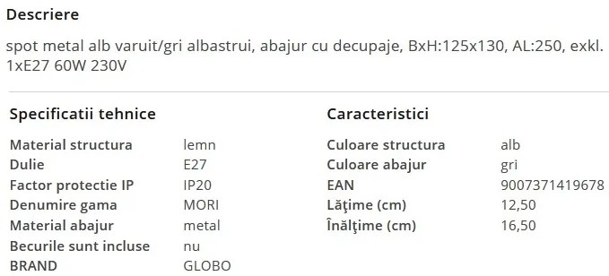 Aplica de perete moderna MORI